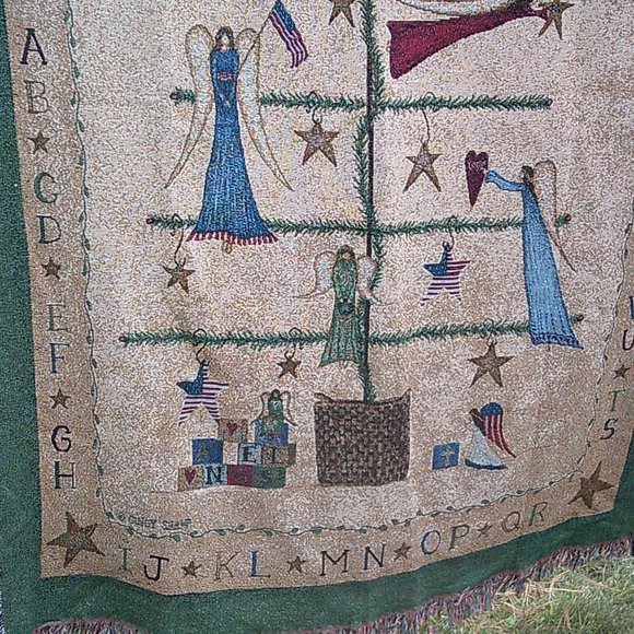 Vintage Angels Gather Here Tapestry Throw - Picture 5 of 5